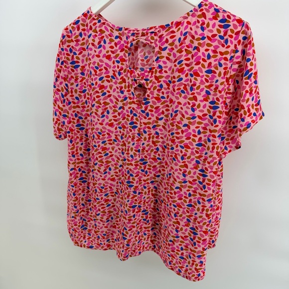 Mister Zimi Pink and Red Patterned Short Sleeve Top - Picture 3 of 5